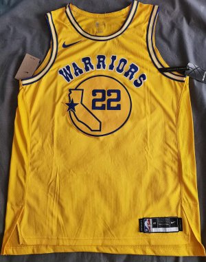 Warriors jersey yellow 22 Wiggins player version